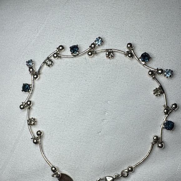 Elegant Silver toned with light and dark blue Vintage Rhinestone Bracelet - Picture 6 of 8